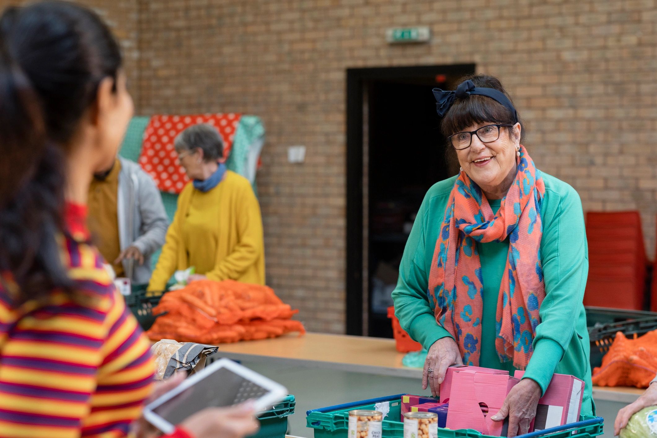 Community volunteers working together